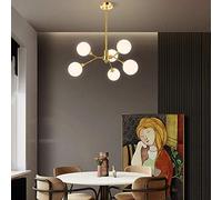 WHLMYH Lampadari, Moderni Classici Globo Globe Globe Shade Plafiling Lights, Illuminazione a Sospensione per Soggiorno Sala da Pranzo Camera da Letto Ufficio,D'Oro,6 Luci