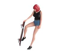 Whltzf 1/64 Scala Piccolo Realistico Skateboarder Modello per Architettura Modelli e Miniatura Ferrovia Treno Scenario Disegni Decors Piccolo Skateboard Man Decors