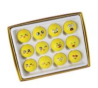 Whltzf 12Pcs Divertente Giallo Pallina Da Golf Novità Emozione Viso Palla Da Golf Pratica Golfball Bella Accessori Per Gli Uomini Delle Donne Accessori