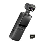 Whltzf 4K Body Camera Handheld Video Camcorder Stabilizzazione 180 Gradi Lente Rotabile con Schermo LCD per Outdoor Handheld Pocket Sport Camera