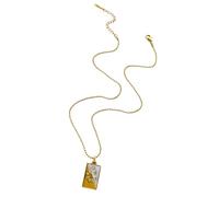 Whltzf Collana alla moda con carta dei tarocchi in robusto acciaio inossidabile, accessorio portatile per gli appassionati di zodiaci, alla moda, collana con carte dei tarocchi, Misura unica, come