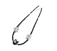 Whltzf Collana con ciondolo a forma di mostri unici che catturano l'occhio con perline, gioielli dichiarazione per feste, catena clavicola collana con piccoli mostri