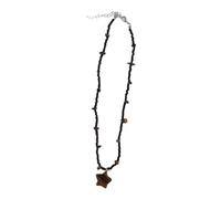 Whltzf Collana di perline in pietra naturale gioielli etnici alla moda per donne uomini catene di perline etniche colorate semplici gioielli di moda ispirati etnici