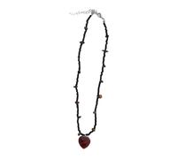 Whltzf Collana di perline in pietra naturale gioielli etnici alla moda per donne uomini catene di perline etniche colorate semplici gioielli di moda ispirati etnici