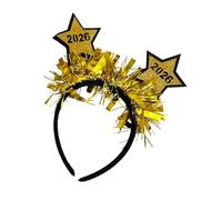 Whltzf Fascia per capelli glitterata di alta qualità, con scritta "Happy New Year" 2026, a forma di stella, pratica e comoda, per festival, eventi e incontri, felice anno nuovo, accessori per capelli