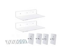 Whltzf Mensola da parete in acrilico trasparente con effetto fluttuante minimalisti invisibile galleggiante Display Libreria per pianta Radio Mensola portaoggetti invisibile per la decorazione della