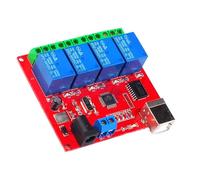 Whltzf Modulo Relè Controllo USB A 4 ULN2803 5V 12V 24V Switching Intelligente per L'automazione del PC E Scheda Espansione Relè Controllo USB Modulo