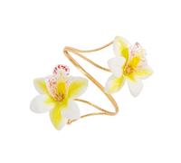 Whltzf Natura Inspire Regolabile Frangipani Braccio Fascia Portatile Gioielli In Ferro Per Le Donne Accessorio Alla Moda Più Occasione Indossare Floreale Braccio Gioielli, Misura unica, come descritto