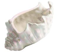Whltzf Piatto di ceramica del supporto dei monili con il modello creativo della conchiglia flessibile Additio di stoccaggio per accessori chiavi piccoli oggetti in ceramica Display accessori