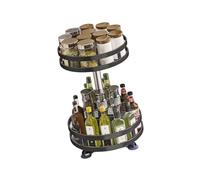 Whltzf Scaffale rotante in metallo regolabile rotondo scaffale di stoccaggio per cucina controsoffitto bagno base stabile in metallo regolabile mensola di stoccaggio del bagno