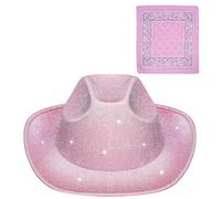 Whltzf Scintillante Cappello Del Partito Hairscarf Pesante Scintillante Per Addio Al Nubilato Cappelli Sposa Per Attore Attrice Musica Festival Cappello