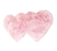 Whltzf Tappeto morbido a forma di doppio cuore in finta lana pelosa, cuscini per divano, soggiorno, camera da letto, tappetini decorativi in peluche