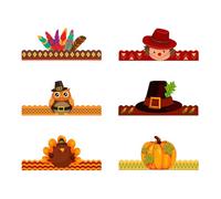Whltzf Turchia regolabile Corone Cappello di Carta Festival Copricapo Per Il Ringraziamento Festa di Natale Divertimento Per Tutte le Età 6 Pz/Set Turchia Corona