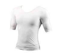 Whlucky Uomo Petto Muscolare Maglietta Simulazione Spalline Muscolo Petto Intimo Modellante Slim Fit,White,m