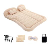 WHLYQF Auto Materasso Gonfiabile per AUDI a6 c4 c5 c6 c7 c8 Avant Quattro allrad s-Line, con La Pompa Di Aria Elettric Floccato e Superficie in PVC 6 Airbag Indipendenti,A/Beige