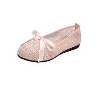 Whmowvn Ballerine estive basse da donna con fiocco, scarpe da balerina, scarpe chiuse, eleganti e comode, leggere, traspiranti, rosa chiaro, 42 EU