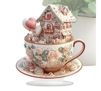 Whnbuij Cartello da tavolo per San Valentino, decorazione da tavolo, decorazione da tavolo, decorazione da scrivania, castello da tè, decorazione per la casa, acrilico 2D, segni da tavolo, decorazioni