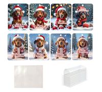 Whnbuij Cartoline porta soldi di Natale, porta soldi a forma di cane cartone animato, ornamenti per le vacanze, contanti, divertenti ciondoli natalizi con buste per porta