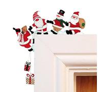 Whnbuij Cornice angolare natalizia per porta, decorazione decorativa per porta, decorazione natalizia in legno, decorazione natalizia per porta di Babbo Natale con alce di Babbo Natale