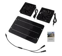 Whnbuij Doppio ventilatore a energia solare, ventilatore ad energia solare per pollaio, kit di scarico 'aria, potente ventilazione di raffreddamento per campeggio, , escursionismo, zaino in