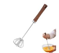 Whnbuij Frusta per uova - Sbattitore manuale semi automatico, con manico in legno, frullatore per preparare crema di uova