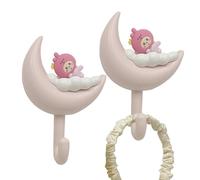 Whnbuij Ganci adesivi da parete, a forma di luna e , ganci adesivi da parete portatili, ganci decorativi da parete, ganci adesivi per armadio e porta della cucina