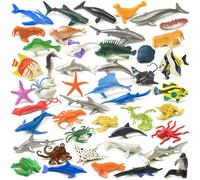 Whnbuij Giocattoli di creature marine, Giocattoli di animali 'oceano | 46 pezzi Set di creature oceaniche animali realistici,Migliora l'immaginazione dei regali di festa per la camera da letto,
