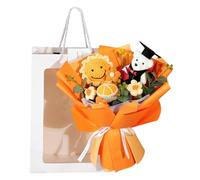 Whnbuij Girasole all'uncinetto, fiori lavorati a maglia per vincere il campionato, decorazione da scrivania, bouquet all'uncinetto per la stagione di laurea