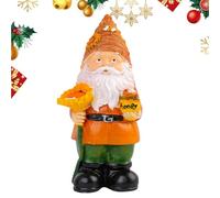 Whnbuij Gnomi da giardino all'aperto - 15,9 cm in resina, gnomo svedese Tomte figura che tiene girasole da collezione autunnale arte artigianale per patio portico