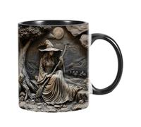 Whnbuij Halloween Mug 350ml Witch Pattern Cup Ceramic