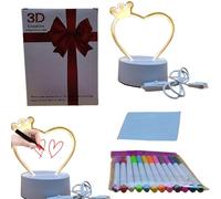 Whnbuij Lavagna in acrilico a LED, lavagna per appunti con lampada da scrivania con 12 penne colorate, lavagna multifunzione da scrivania, lavagna per appunti con luce notturna, per camera da letto
