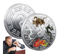 Whnbuij Moneta di Monete fresche, Moneta Portafortuna in Metallo Tai Chi Cinese, Moneta I Ching, Artefatto Antico commemorativo per la Famiglia e Gli Amici, per Una Festa di Compleanno