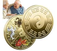 Whnbuij Moneta , moneta portafortuna in metallo Tai Chi cinese - Moneta I Ching, Artefatto antico commemorativo per la famiglia e gli amici, perfetta per una festa di anni