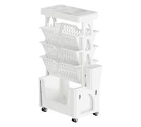Whnbuij Ripiani mobili - Scaffali mobili a 5 livelli, organizer per scaffali multifunzionali, carrello a più livelli poco ingombranti, carrello per utility rotabile di grande capacità