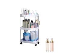 Whnbuij Scaffale per carrello multiuso - Elegante scaffale arrotolabile, carrello da cucina | Carrello sottile con ruote, versatile per acqua minerale, gel doccia, detersivo