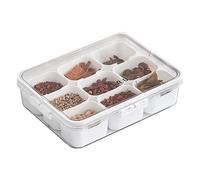 Whnbuij Scatola per condimenti, organizer decorativo per cucina, contenitore diviso per sale e zucchero, scatola rustica in legno con divisori, elegante scaffale per erbe e condimenti, piano di lavoro