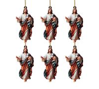 Whnbuij Set di 6 ornamenti per albero di Natale, decorazioni natalizie a forma di Gesù, per albero di Natale, in acrilico 2D, da appendere, per donne e uomini