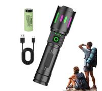 Whnbuij Torcia portatile - Torcia impermeabile forte - Torcia ricaricabile e zoomabile per casa, campeggio, escursionismo, lungo raggio 199,9 - 500 m