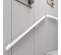 Whnoorher Corrimano Bianco per Scale Interne, Corrimano per Ringhiera per Scale Quadrate in Metallo, Kit Ringhiera per Ringhiera con Staffe in Ferro battuto e Viti in Metallo(150cm)