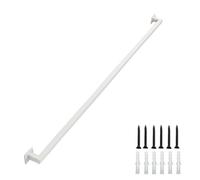 Whnoorher Corrimano per Scale - 1 m 150 cm 2 m 240 cm, corrimano per Scale in Tubo Quadrato Bianco con raccordi, Esterno in Metallo, in Ferro battuto, per Interni ed Esterni(150cm)