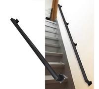 Whnoorher Corrimano per Scale in Metallo Nero, 1 m 150 cm 2 m 240 cm 3 m 6 m, corrimano di Sicurezza con Supporti a Parete e Viti Metalliche Ringhiere per Scale in Ferro battuto (Size : 270cm)