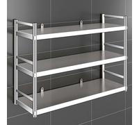 Whnoorher Scaffale da cucina a 3 livelli con ripiani regolabili, scaffale in acciaio inossidabile resistente per microonde friggitrice ad aria tostapane strumenti organizer rack(70x30x75cm)