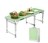 Whnoorher Tavolo da cucina portatile in alluminio resistente | Tavolo da lavoro pieghevole da cucina con 3 altezze regolabili | Tavoli da pranzo bassi ultraleggeri compatti