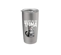Who Ate All The Tonno Angry Cat Funny Bicchiere termico in acciaio inox doppia parete