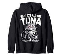 Who Ate all The Tonno Angry Cat Funny Felpa con Cappuccio