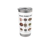 Who Dung It? Funny Animal Droppings Nature Diagram Detective Bicchiere termico in acciaio inox doppia parete
