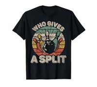 Who Gives A Split Retro Bowling Bowler Team Funny Maglietta