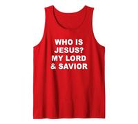 Who is Jesus? My Lord & Savior - Christian Faith Baptism Red Canotta