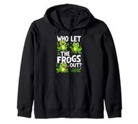 Who Let The Frogs out Amphibian Lover Rana Proprietario Umorismo Divertente Felpa con Cappuccio