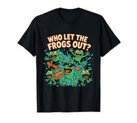 Who Let The Frogs out Frog Lovers Anfibi Rana Proprietario Tees Maglietta